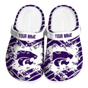 personalized kansas state wildcats zigzag paint burst clog best selling