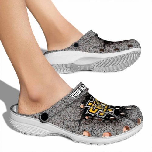 personalized kennesaw state owls cracked ground texture clog fashion forward