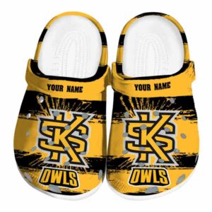 personalized kennesaw state owls paint splatter graphics clog best selling