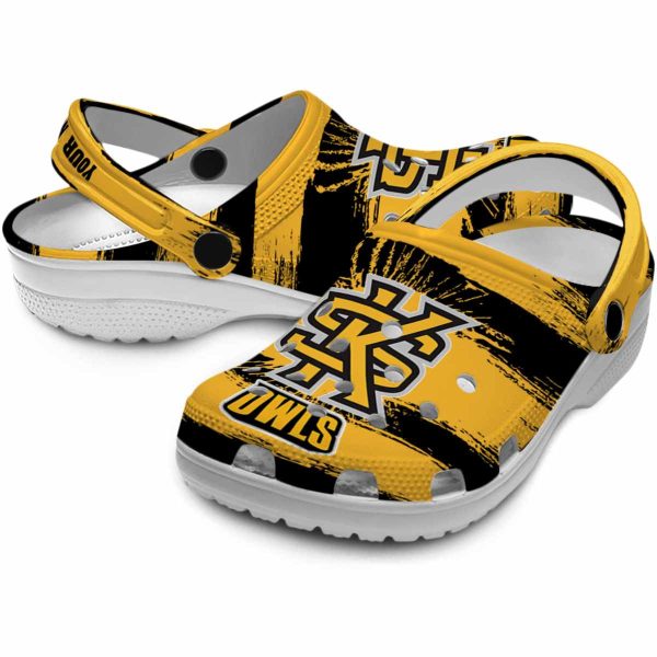 personalized kennesaw state owls paint splatter graphics clog high quality