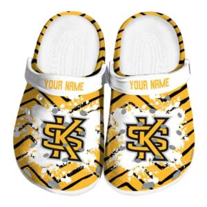 personalized kennesaw state owls zigzag paint burst clog best selling