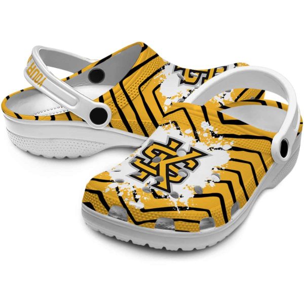 personalized kennesaw state owls zigzag paint burst clog high quality
