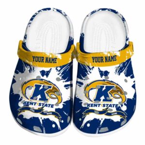 personalized kent state golden flashes splatter pattern clog best selling