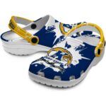 personalized new orleans pelicans paint splatter graphics clog best selling