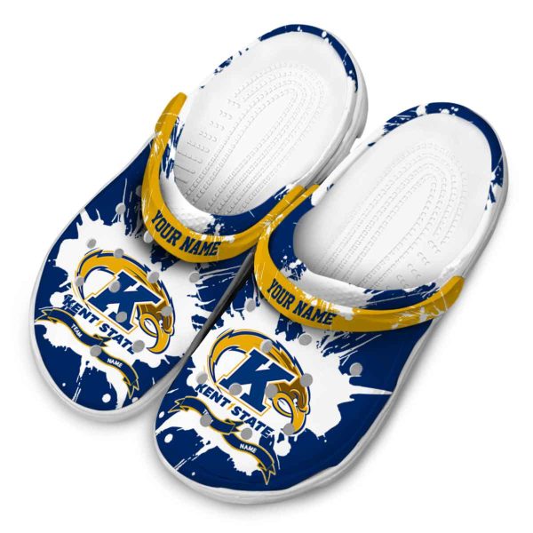 personalized kent state golden flashes splatter pattern clog latest model