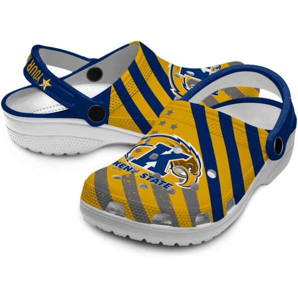 personalized kent state golden flashes star spangled graphic clog high quality