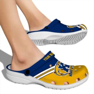 personalized kent state golden flashes striped accents clog fashion forward