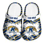 personalized kent state golden flashes zigzag paint burst clog best selling