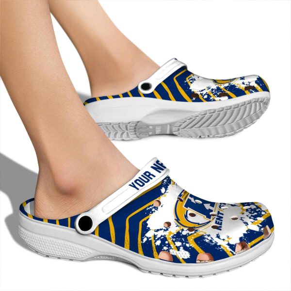 personalized kent state golden flashes zigzag paint burst clog fashion forward