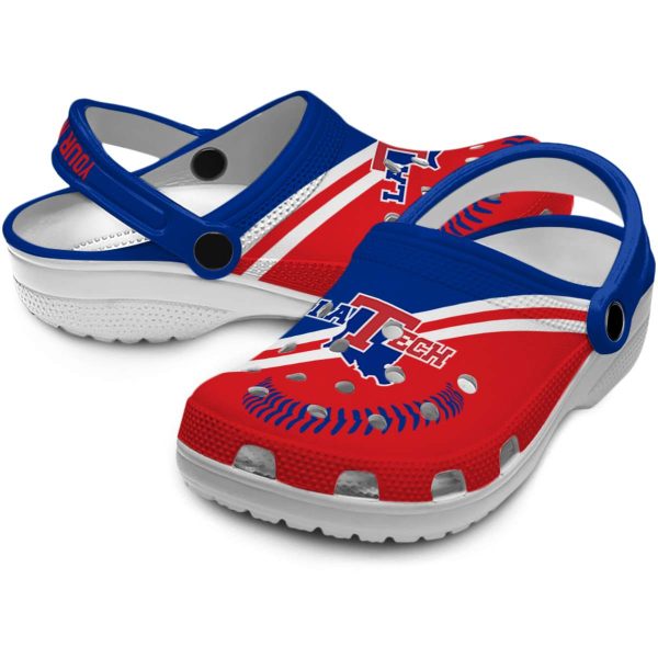 personalized la tech baseball motif clog high quality