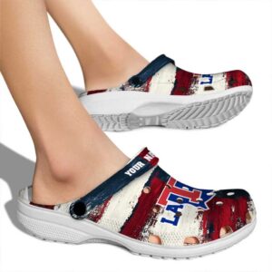 personalized la tech patriotic stripes clog fashion forward