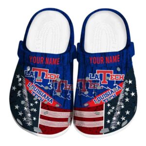 personalized la tech star spangled side pattern clog best selling