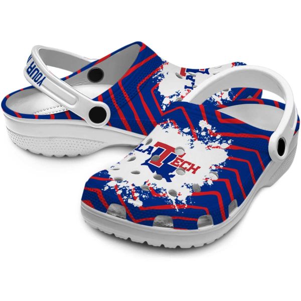 personalized la tech zigzag paint burst clog high quality