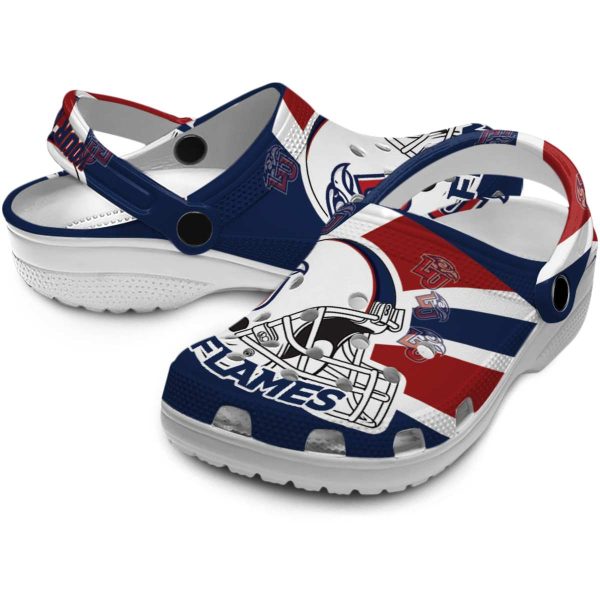 personalized liberty flames football helmet clog high quality