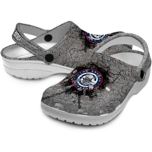 personalized los angeles clippers cracked ground texture clog high quality