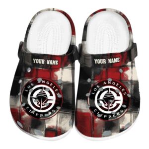 personalized los angeles clippers plaid fusion clog best selling
