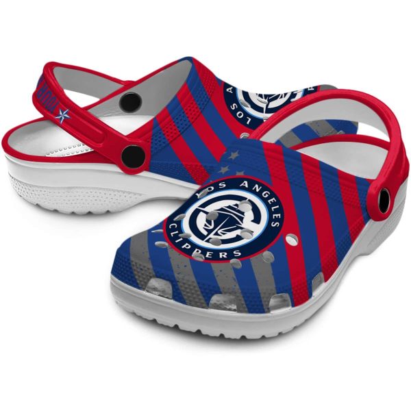 personalized los angeles clippers star spangled graphic clog high quality