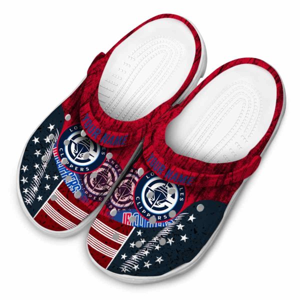 personalized los angeles clippers star spangled side pattern clog latest model