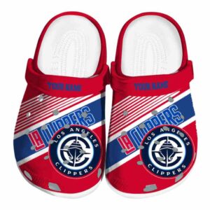 personalized los angeles clippers vibrant dual tone clog best selling