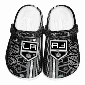 personalized los angeles kings contrasting stripes clog best selling
