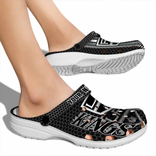 personalized los angeles kings contrasting stripes clog fashion forward