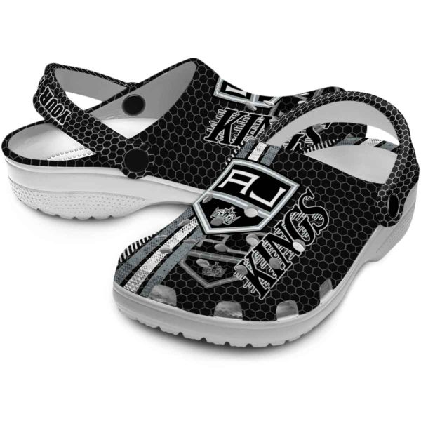 personalized los angeles kings contrasting stripes clog high quality
