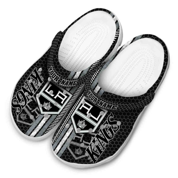 personalized los angeles kings contrasting stripes clog latest model