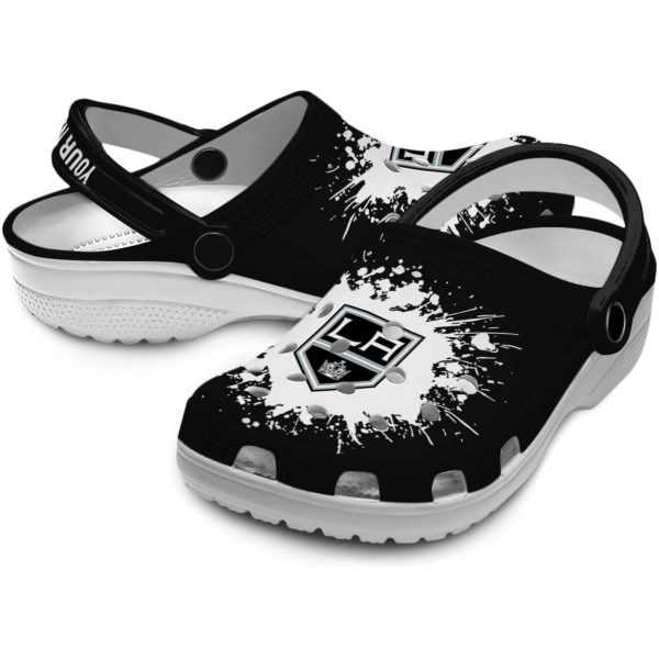 personalized los angeles kings splatter background clog high quality