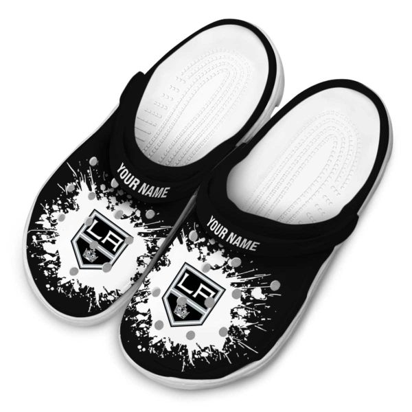 personalized los angeles kings splatter background clog latest model