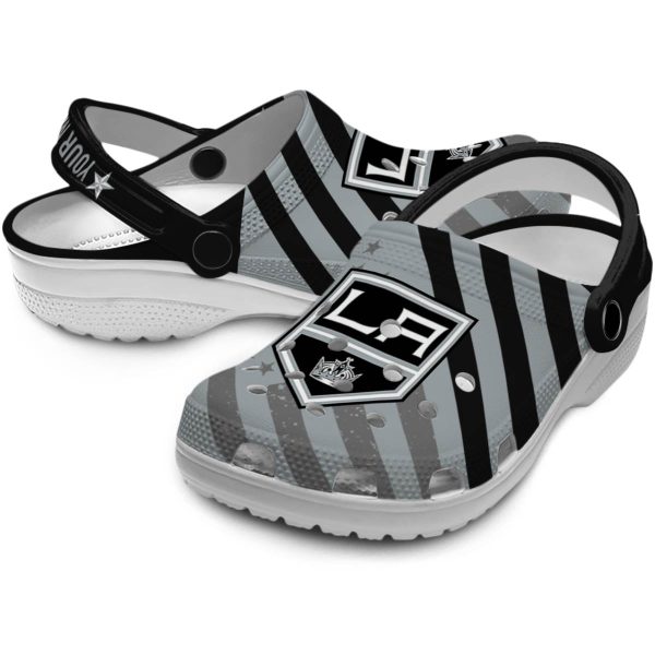 personalized los angeles kings star spangled graphic clog high quality