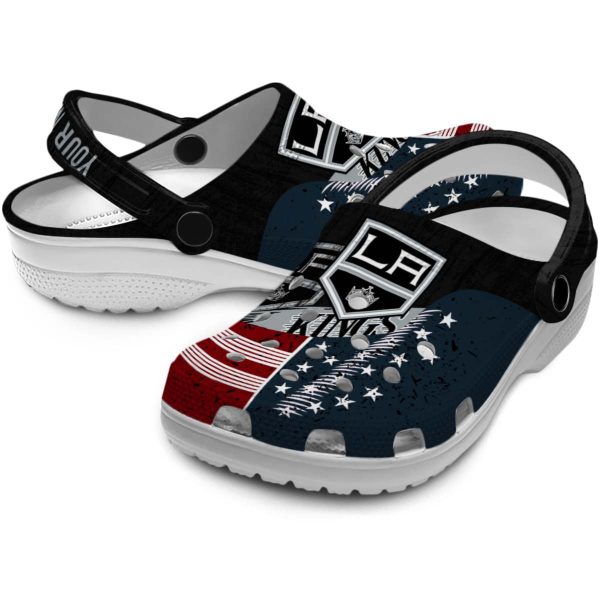 personalized los angeles kings star spangled side pattern clog high quality