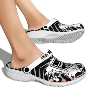 personalized los angeles kings zigzag paint burst clog fashion forward
