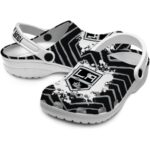 personalized los angeles kings zigzag paint burst clog best selling