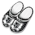 personalized los angeles kings zigzag paint burst clog best selling
