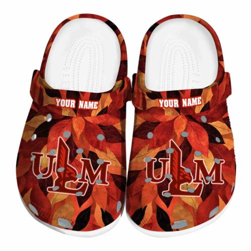 personalized louisiana monroe warhawks autumn leaves clog best selling
