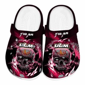 personalized louisiana monroe warhawks gothic skull clog best selling