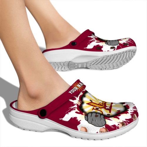 personalized louisiana monroe warhawks gripping hand clog fashion forward