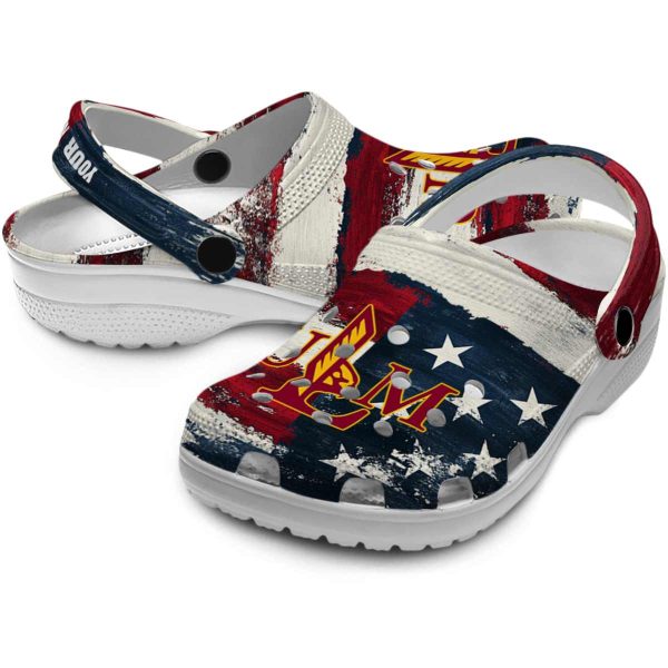 personalized louisiana monroe warhawks patriotic stripes clog high quality