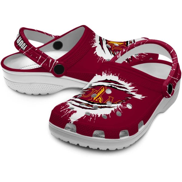 personalized louisiana monroe warhawks splash motif background clog high quality
