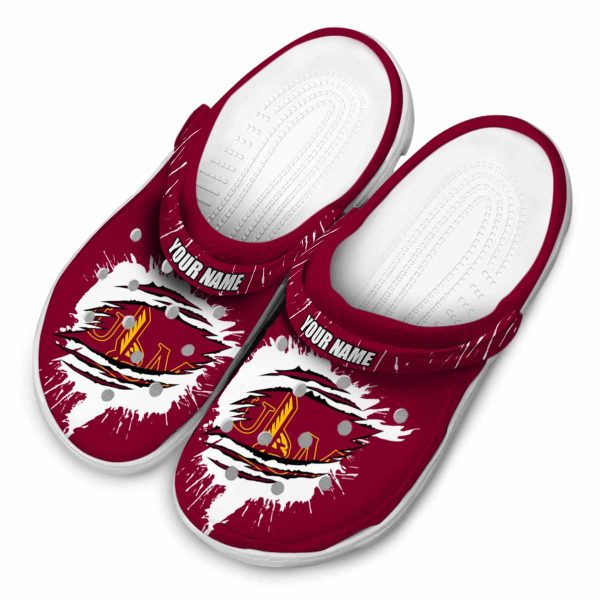 personalized louisiana monroe warhawks splash motif background clog latest model