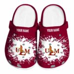 personalized louisiana monroe warhawks splatter background clog best selling