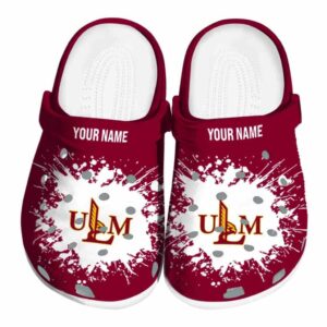 personalized louisiana monroe warhawks splatter background clog best selling