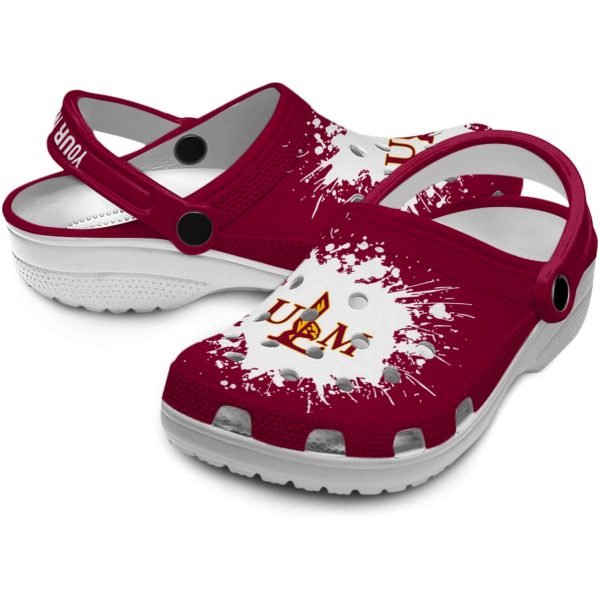 personalized louisiana monroe warhawks splatter background clog high quality