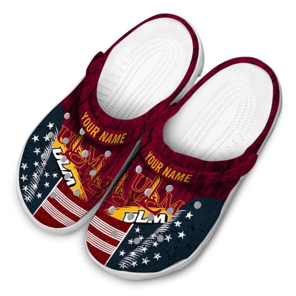 personalized louisiana monroe warhawks star spangled side pattern clog latest model
