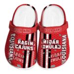 personalized louisiana ragin cajuns contrasting stripes clog best selling