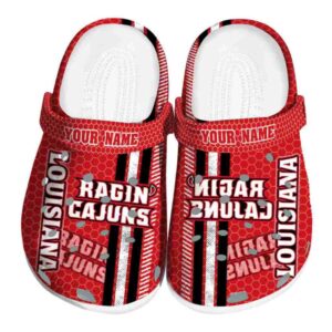 personalized louisiana ragin cajuns contrasting stripes clog best selling
