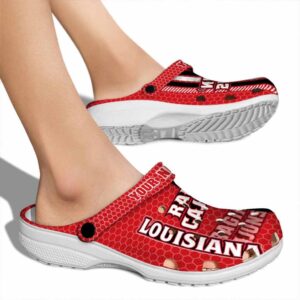 personalized louisiana ragin cajuns contrasting stripes clog fashion forward