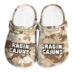 personalized louisiana ragin cajuns desert camo clog best selling