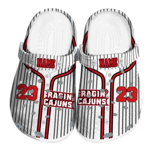 personalized louisiana ragin cajuns pinstripe pattern clog best selling