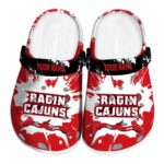 personalized louisiana ragin cajuns splatter pattern clog best selling